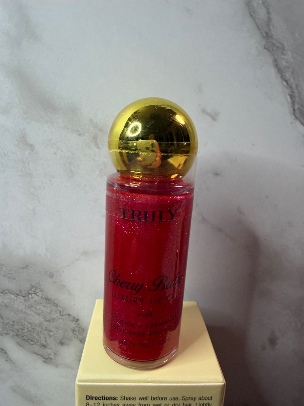 TRULY Cherry Bomb Lip Oil - Red with Gold Cap